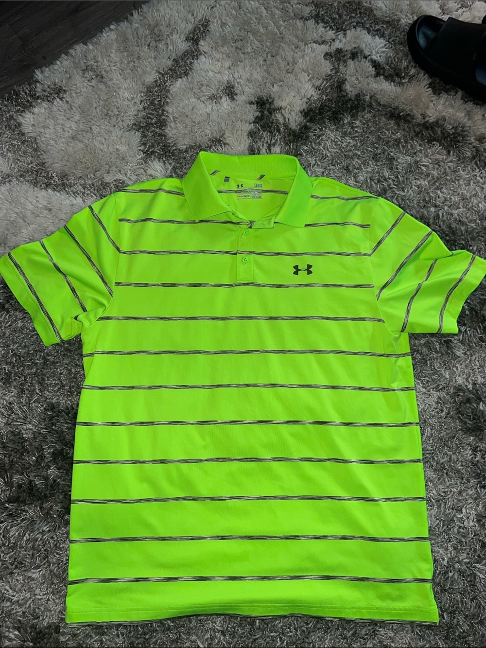 Under Armour Men’s Neon Lime Striped Polo